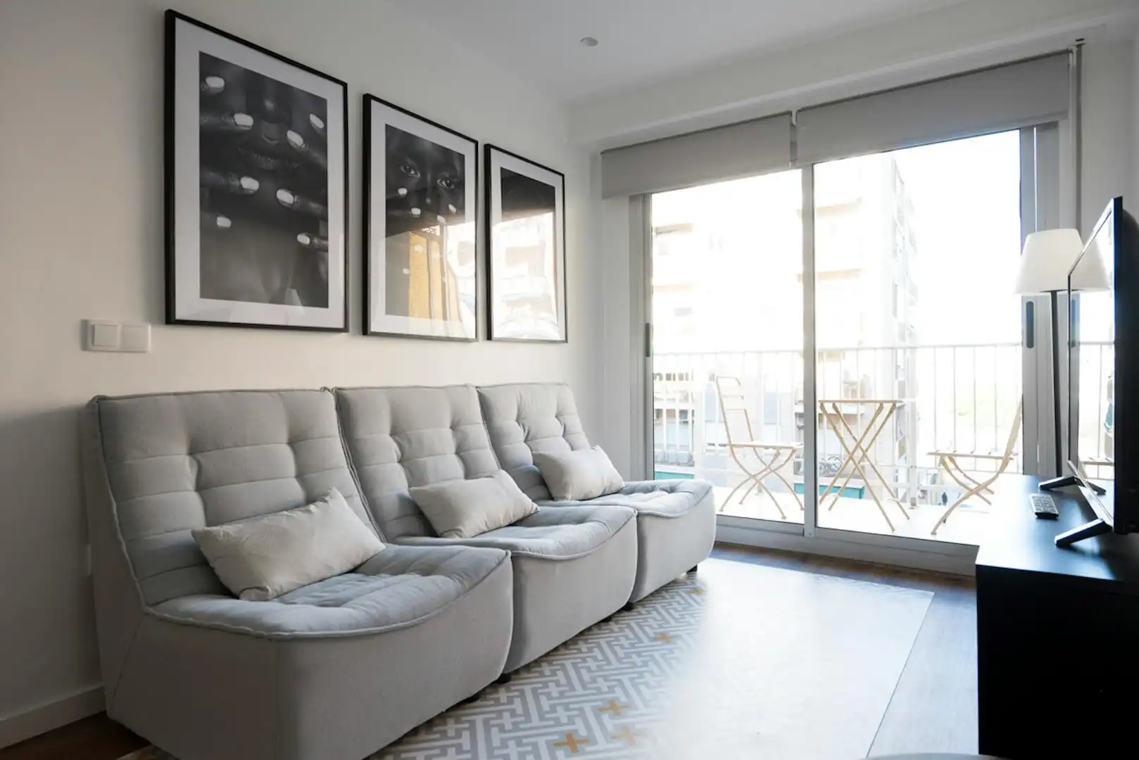 Living room of Flat for share in Valencia  with Air Conditioner, Furnished and TV