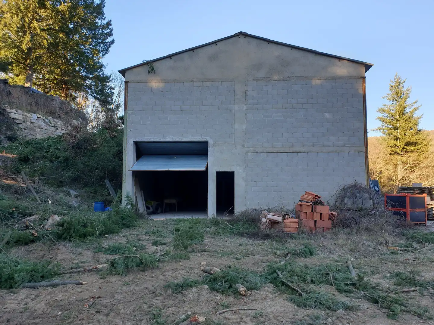 Vista exterior de Nave industrial de alquiler en Viladrau