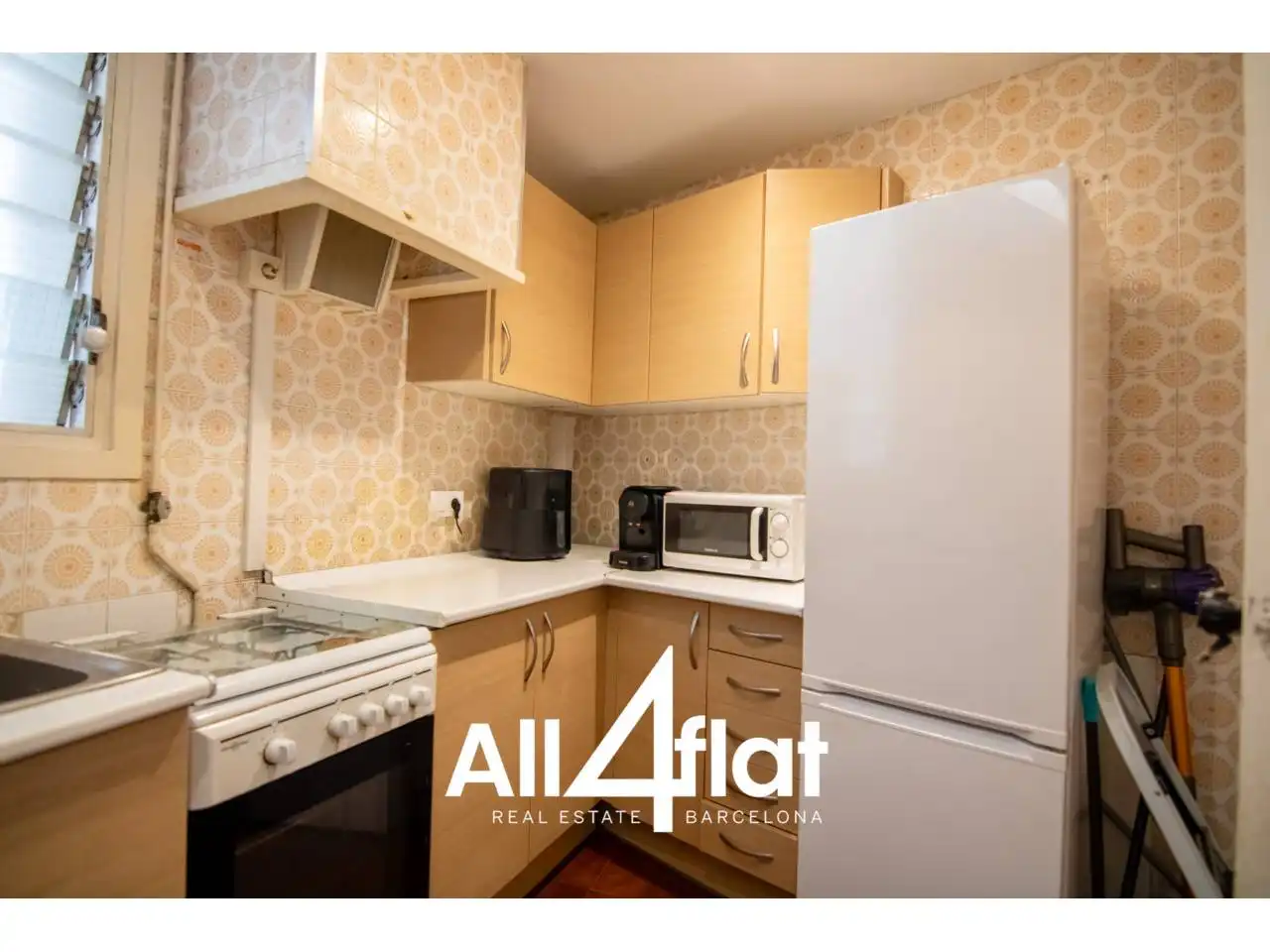 Küche von Wohnung zur Miete in Barcelona mit Klimaanlage, Heizung und Parkett