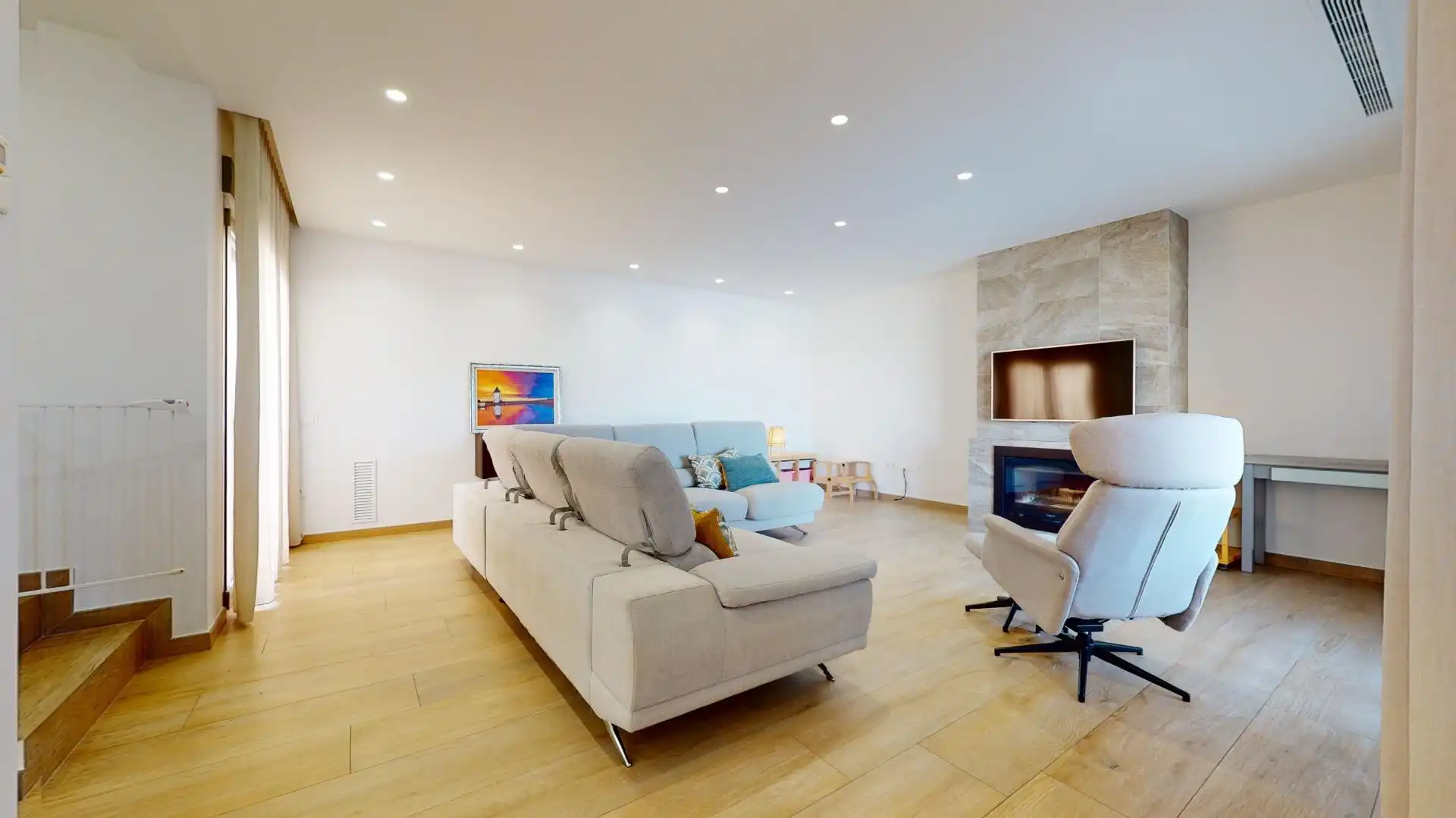 Wohnzimmer von Haus oder Chalet zum Verkauf in San Pedro del Pinatar mit Klimaanlage, Heizung und Privatgarten