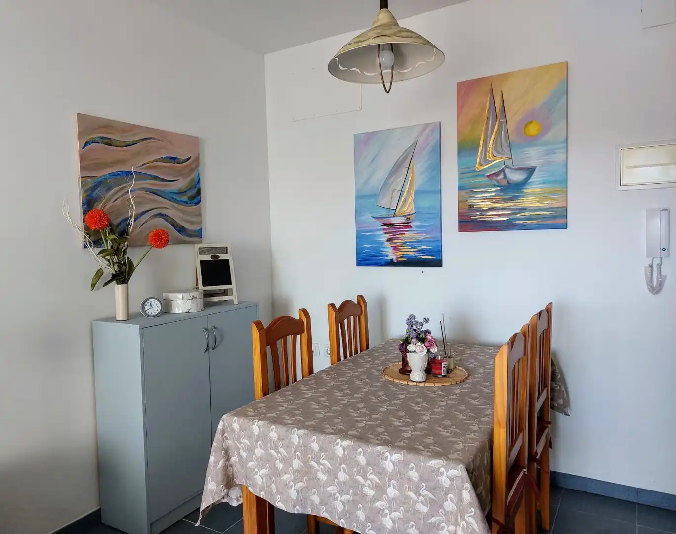 Comedor de Apartamento de alquiler en Oropesa del Mar / Orpesa con Aire acondicionado, Terraza y Amueblado