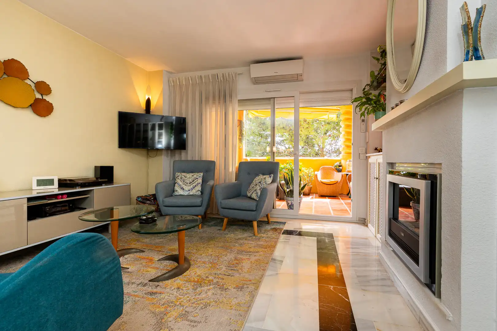 Sala d'estar de Apartament en venda en Mijas amb Aire condicionat, Calefacció i Terrassa