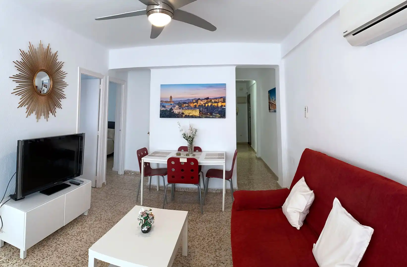 Wohnzimmer von Wohnung zur untervermieten in Málaga mit Klimaanlage, Möbliert und Ofen