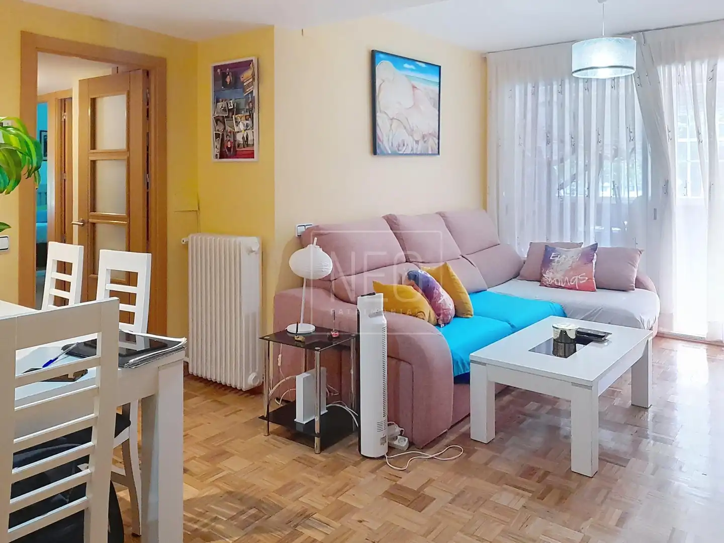 Sala de estar de Planta baja en venta en Madrid con Calefacción, Parquet y Terraza