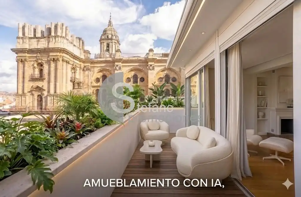 Terrasse von Dachboden zur Miete in Málaga mit Klimaanlage, Heizung und Parkett