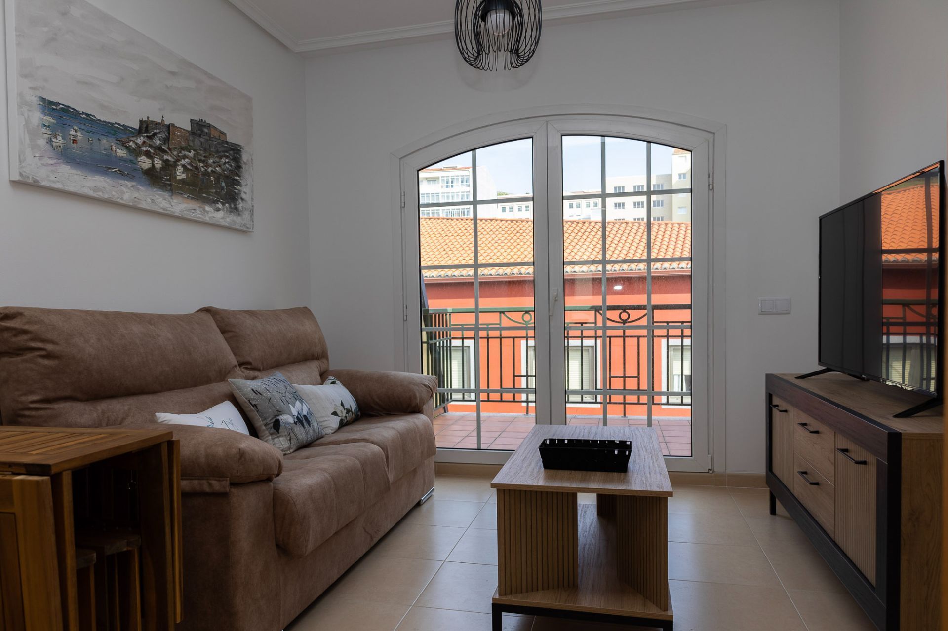 Sala de estar de Ático en venta en Malpica de Bergantiños con Calefacción, Terraza y Amueblado