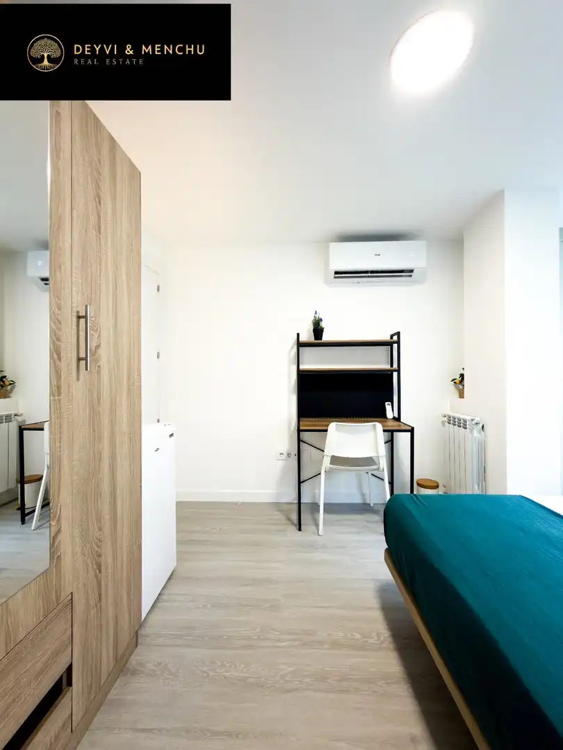 Schlafzimmer von Wohnung zur untervermieten in Madrid mit Klimaanlage, Heizung und Möbliert