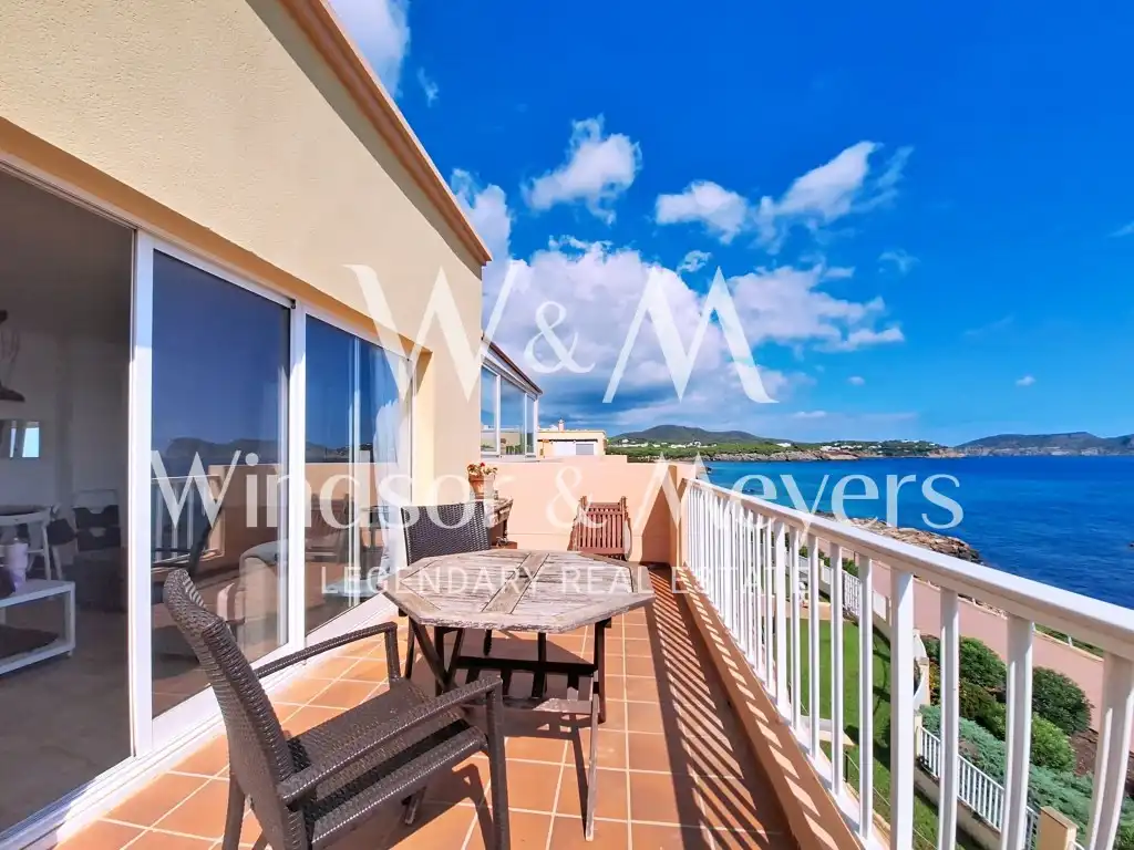 Terraza de Apartamento en venta en Santa Eulària des Riu con Aire acondicionado, Amueblado y Piscina comunitaria