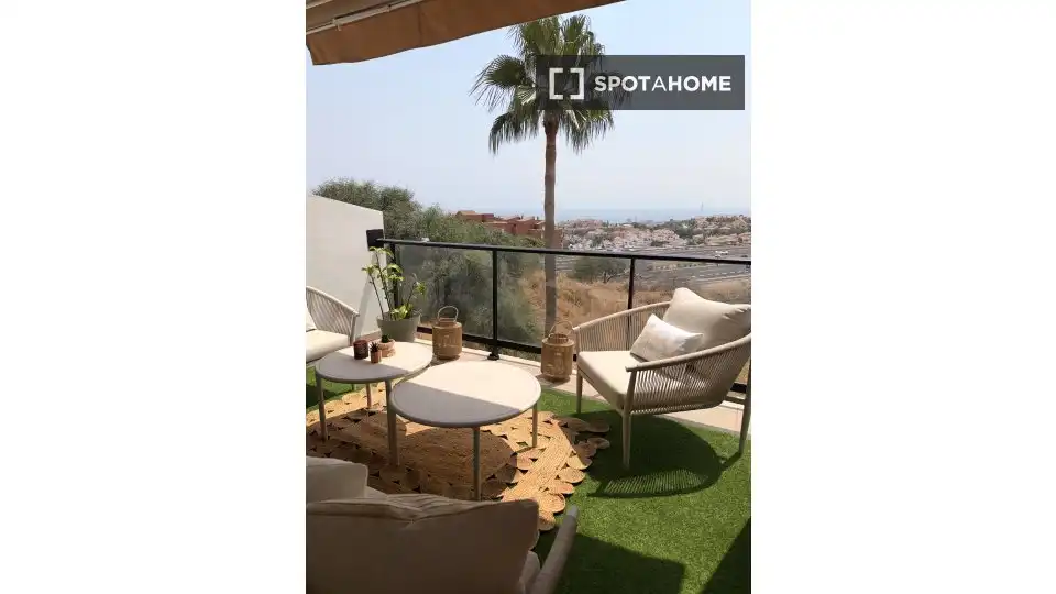 Terraza de Apartamento para compartir en Mijas con Aire acondicionado, Terraza y Amueblado
