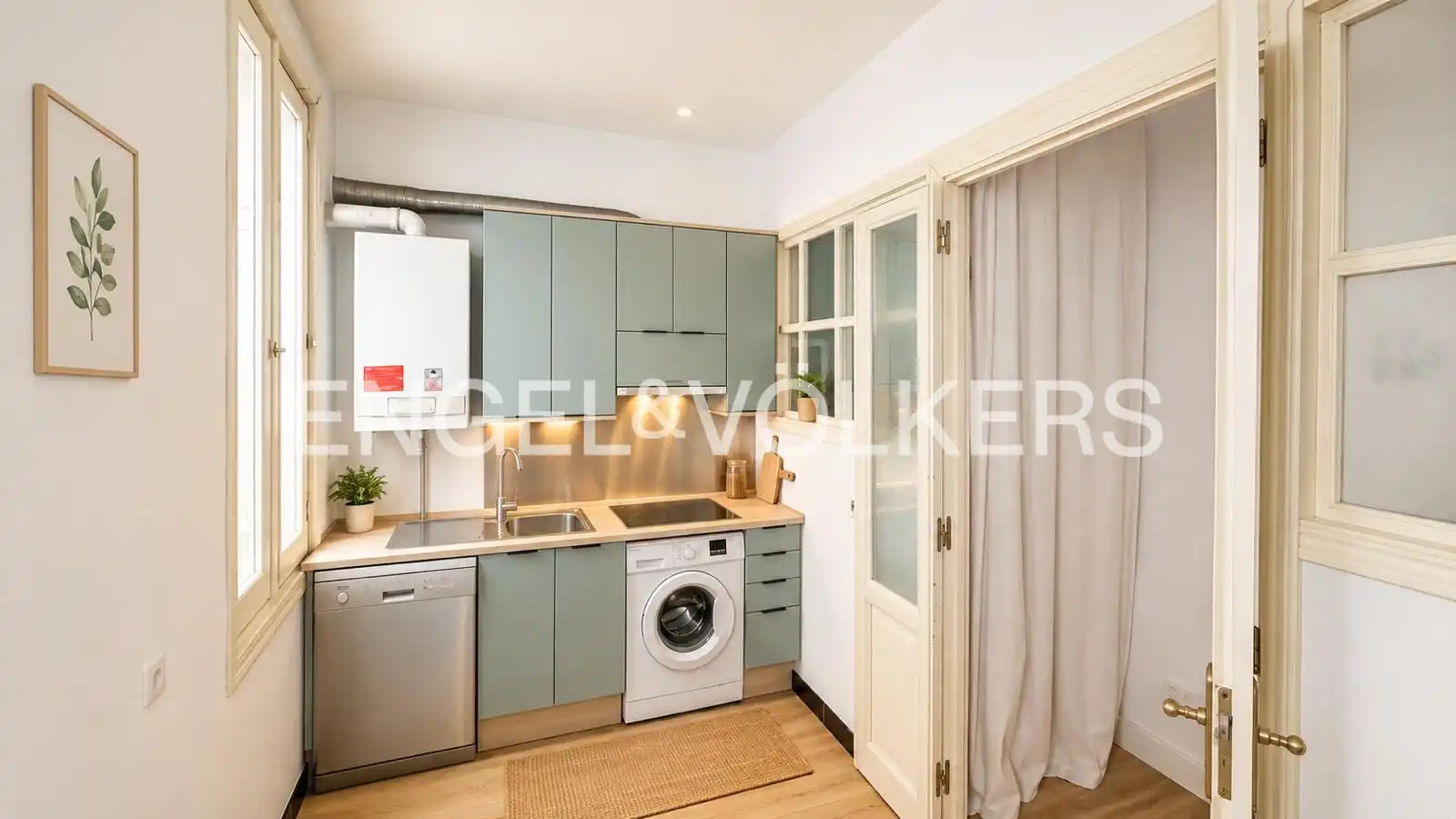 Cocina de Apartamento de alquiler en Madrid con Aire acondicionado, Calefacción y Terraza