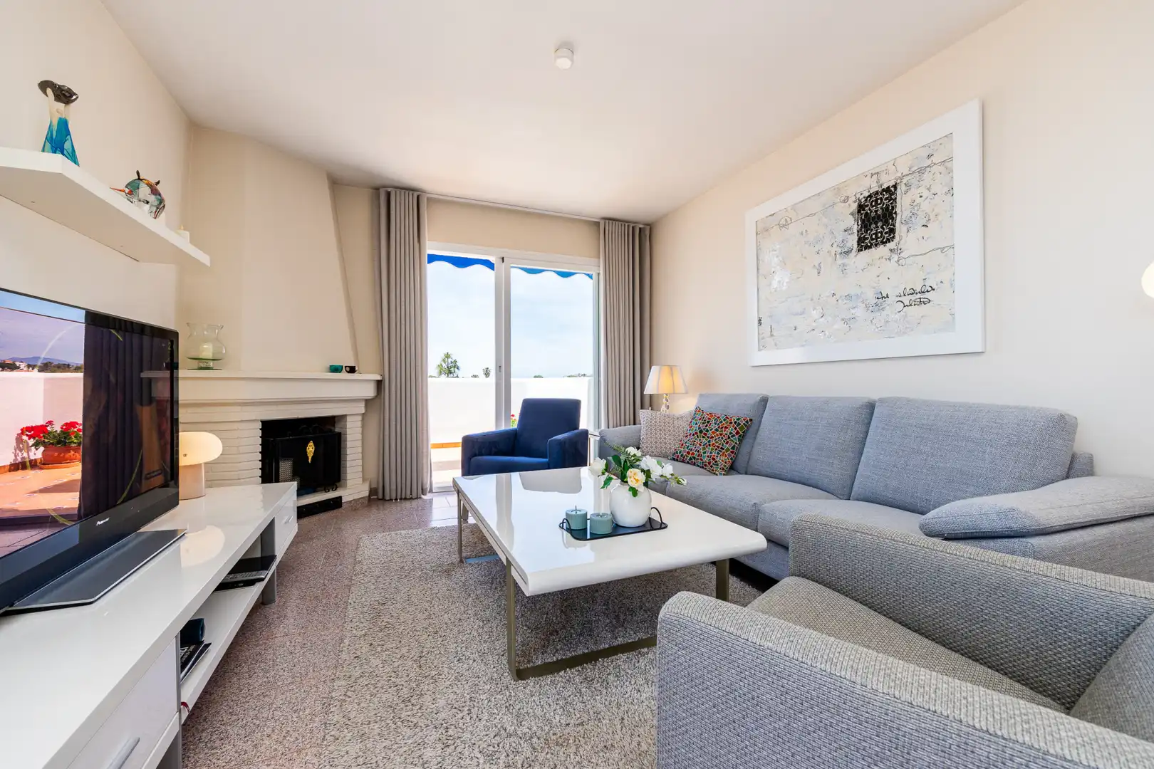 Sala d'estar de Àtic en venda en Mijas amb Aire condicionat, Terrassa i Piscina