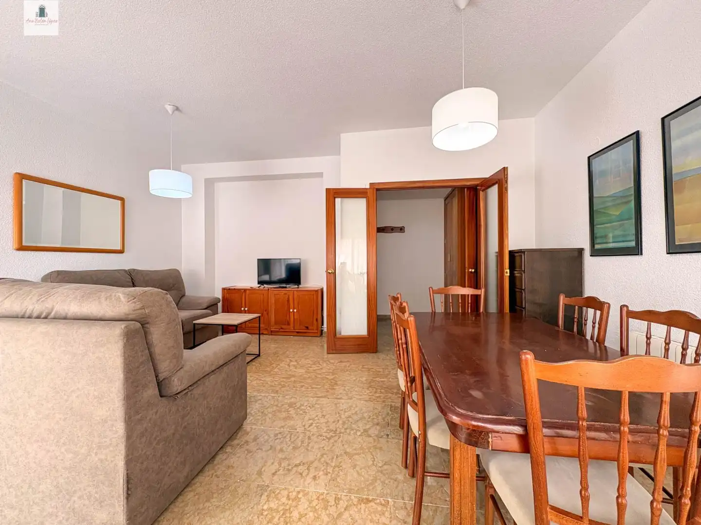 Living room of Flat for rent in Badajoz  with Air Conditioner, Heating and Furnished