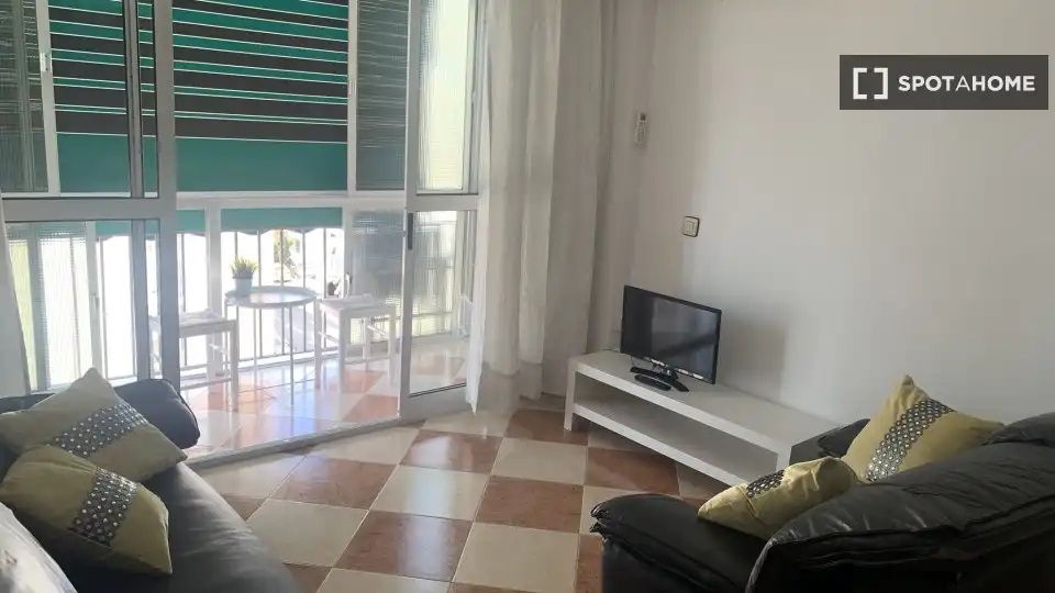 Sala d'estar de Pis per a compartir en Málaga amb Aire condicionat, Calefacció i Moblat