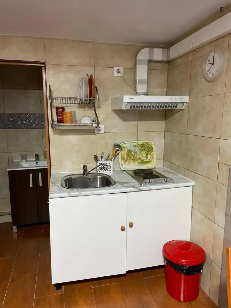 Cocina de Estudio de alquiler en L'Hospitalet de Llobregat con Aire acondicionado, Calefacción y Amueblado