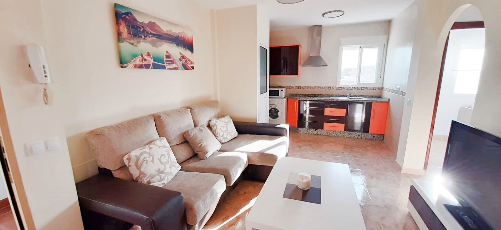 Sala d'estar de Pis de lloguer en Málaga Capital amb Aire condicionat, Moblat i Rentadora