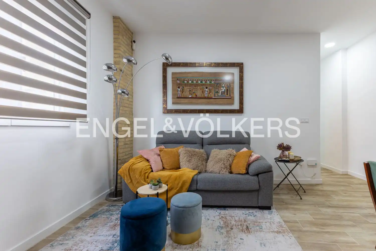 Living room of Flat for rent in Valencia  with Air Conditioner, Heating and Furnished