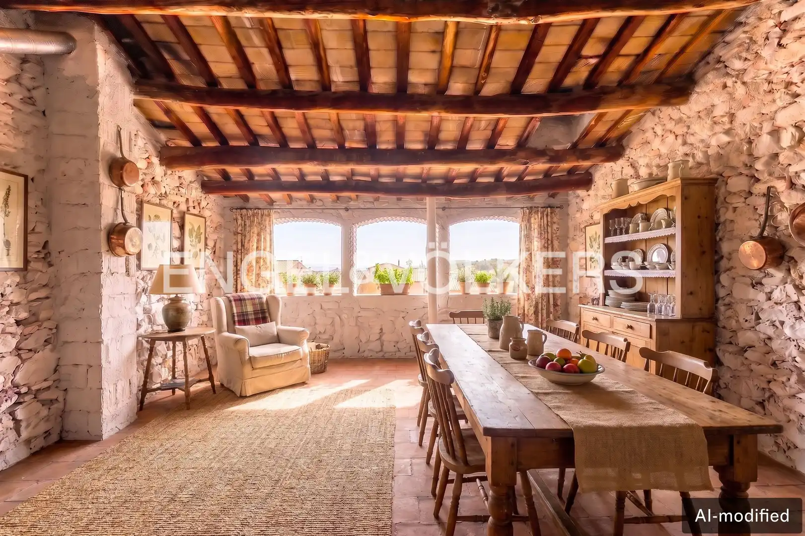 Menjador de Casa adosada en venda en Sant Vicenç de Castellet amb Calefacció i Jardí privat