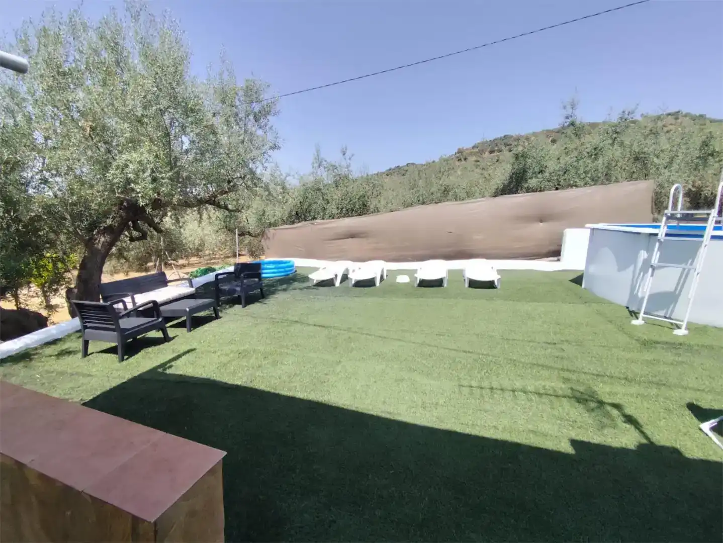 Terrasse von Country house zur Miete in Periana mit Klimaanlage, Privatgarten und Schwimmbad