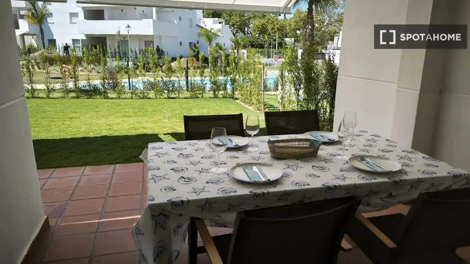 Terraza de Apartamento para compartir en Chipiona con Aire acondicionado, Terraza y Amueblado