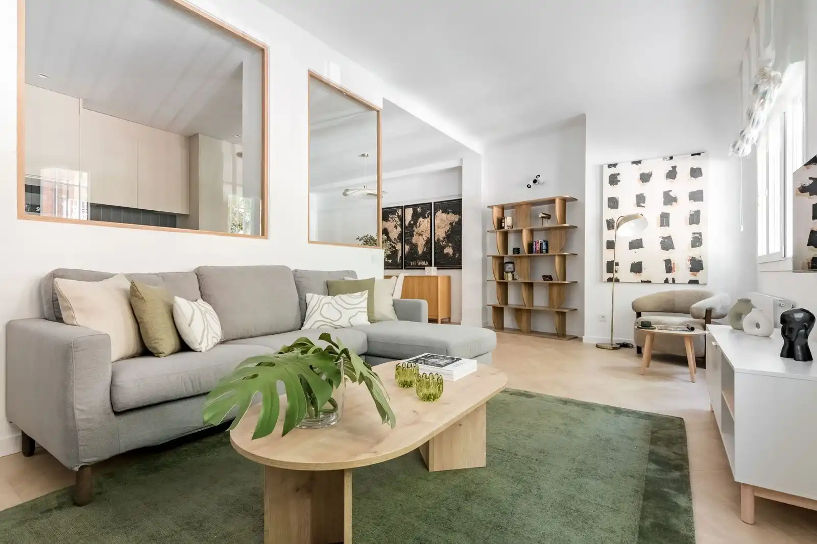 Living room of Apartments for rent in Madrid  with Air Conditioner, Heating and Furnished