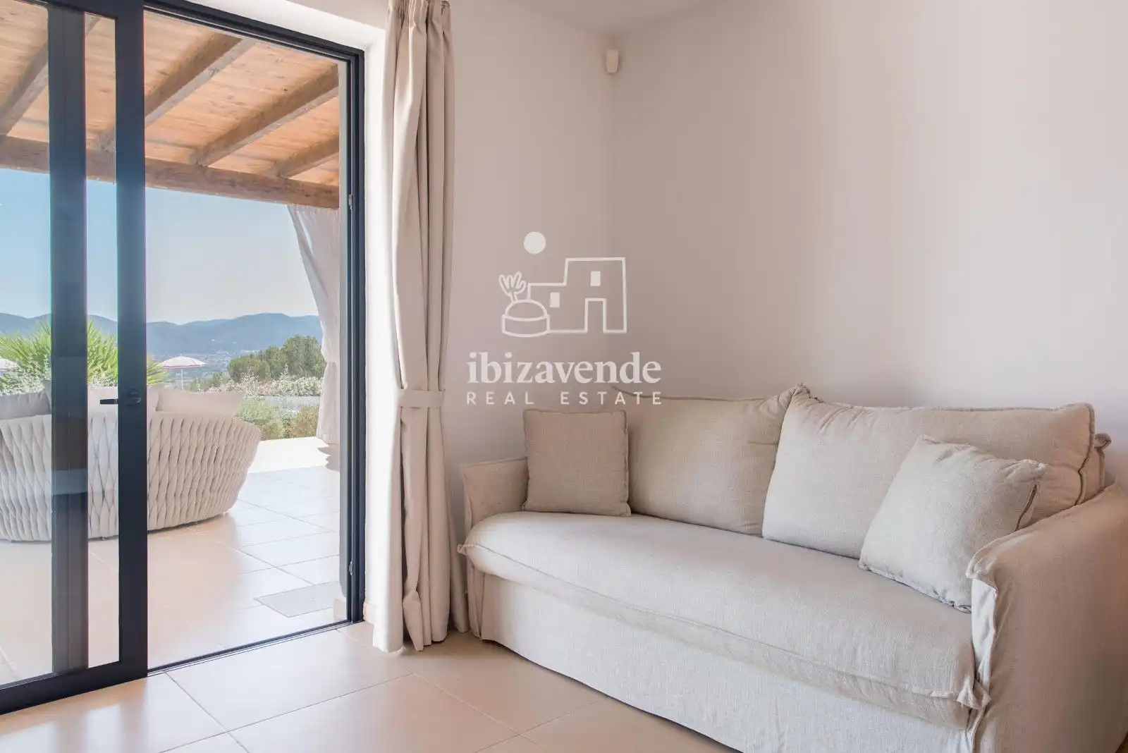 Sala de estar de Casa o chalet de alquiler en Santa Eulària des Riu con Aire acondicionado, Calefacción y Terraza