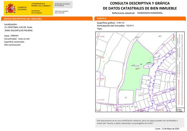 Terreno en Venta en CRISTOBAL COLON en Gáldar pueblo