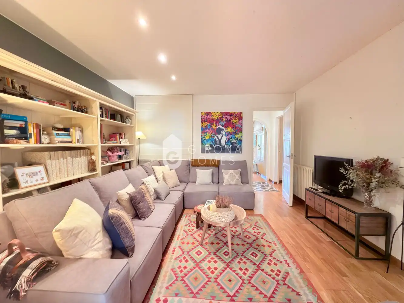 Sala de estar de Piso en venta en Girona con Terraza y Trastero