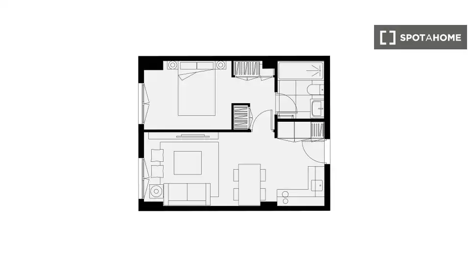 Flat for rent in Madrid  with Air Conditioner, Heating and Furnished