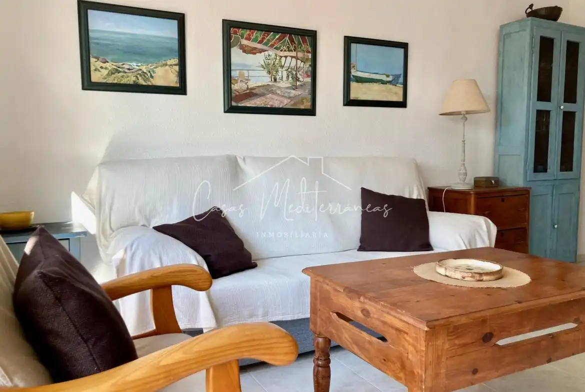Sala de estar de Casa adosada de alquiler en Vandellòs i l'Hospitalet de l'Infant con Jardín privado, Terraza y Amueblado