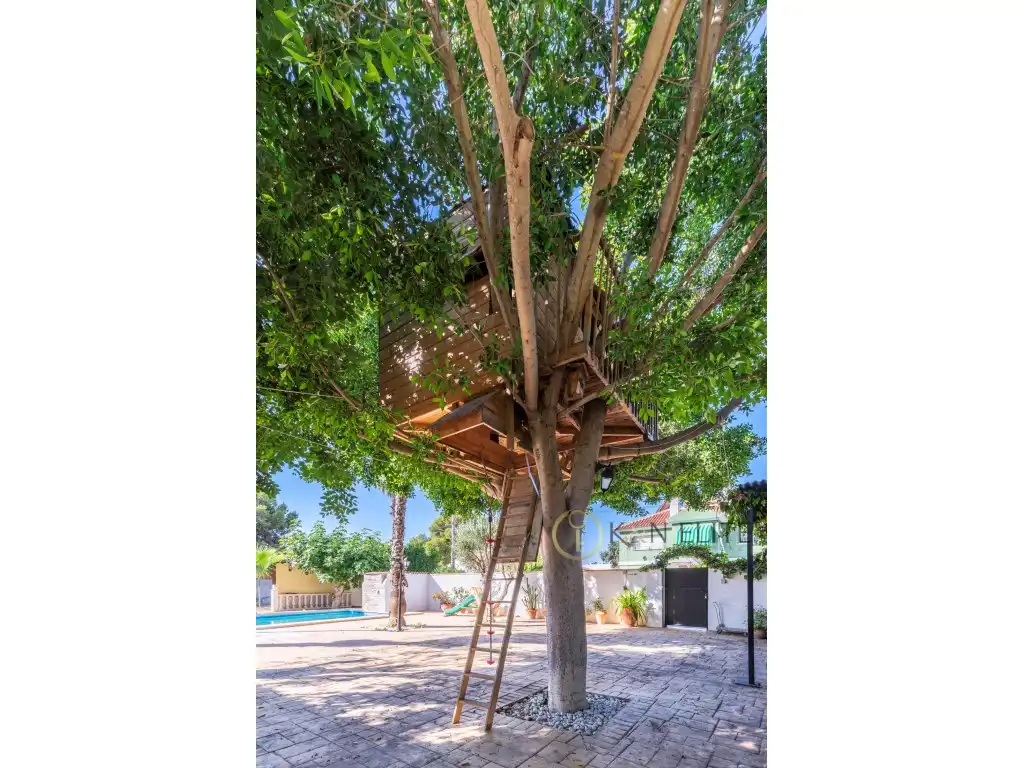Vista exterior de Casa o xalet en venda en Mutxamel amb Aire condicionat, Jardí privat i Terrassa