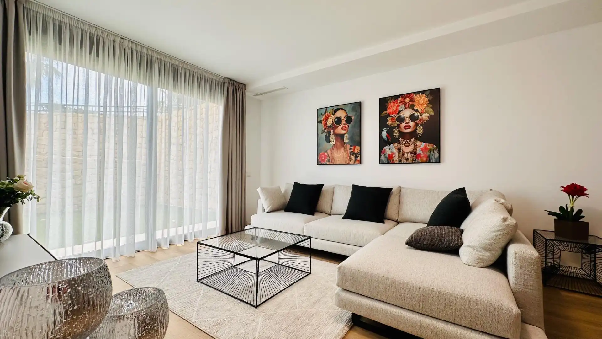 Sala de estar de Dúplex de alquiler en Finestrat con Aire acondicionado, Calefacción y Jardín privado