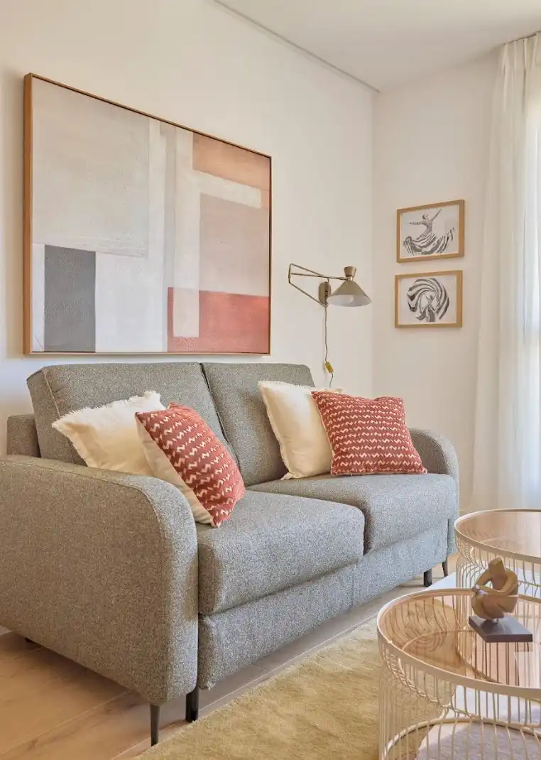 Living room of Flat for rent in Madrid  with Air Conditioner, Parquet flooring and Terrace