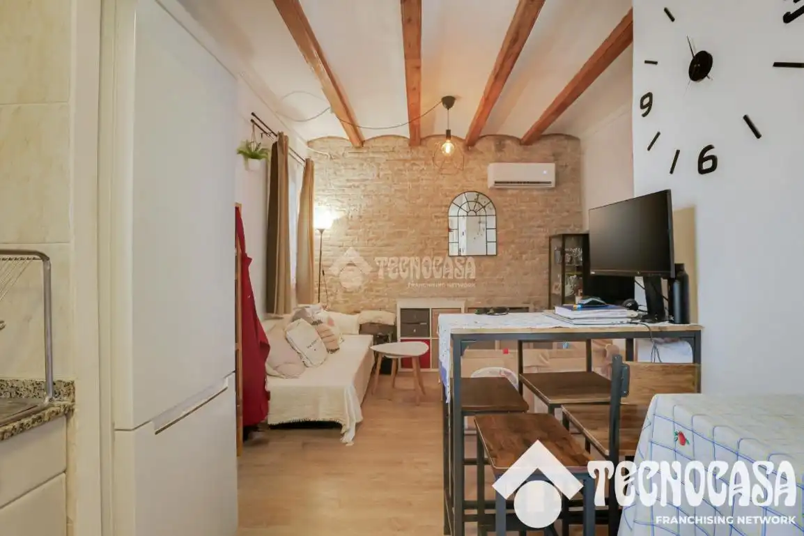 Sala de estar de Piso en venta en Barcelona con Aire acondicionado, Parquet y Terraza