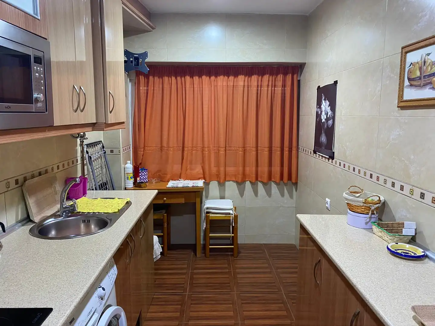 Kitchen of Flat for sale in Villanueva del Arzobispo  with Air Conditioner, Private garden and Furnished