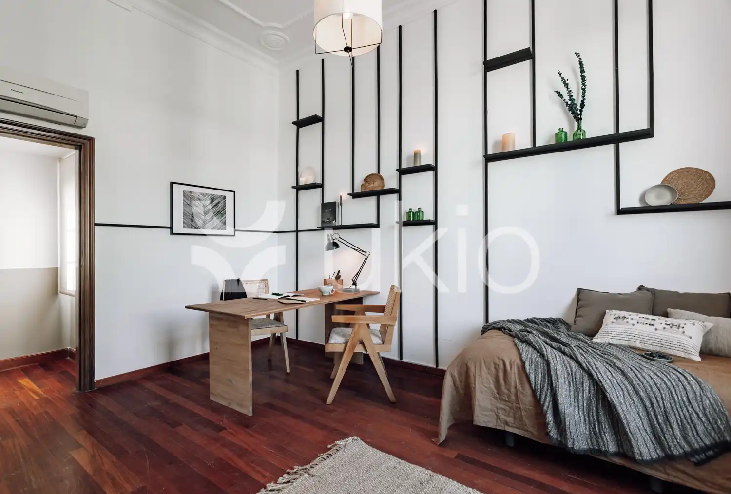 Schlafzimmer von Wohnungen zur Miete in Barcelona mit Klimaanlage, Heizung und Möbliert