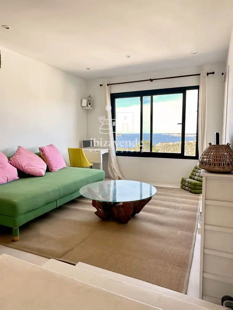 Wohnzimmer von Wohnung zur Miete in Sant Josep de sa Talaia mit Klimaanlage, Terrasse und Möbliert