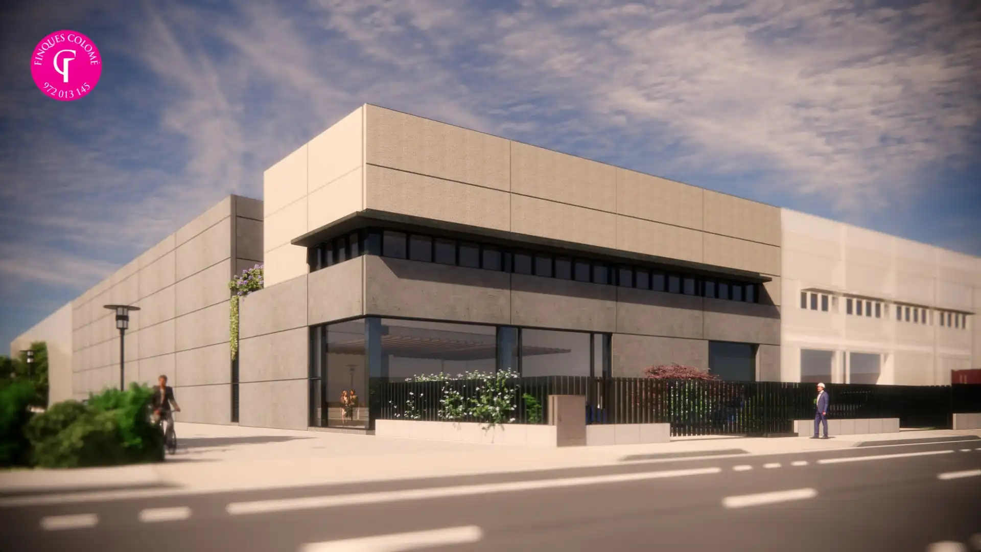 Vista exterior de Nave industrial de alquiler en Vilablareix