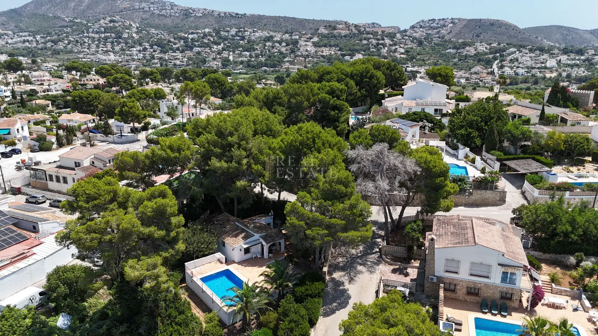 Exterior view of Houses for sale in Moraira  with Air Conditioner, Terrace and Swimming Pool