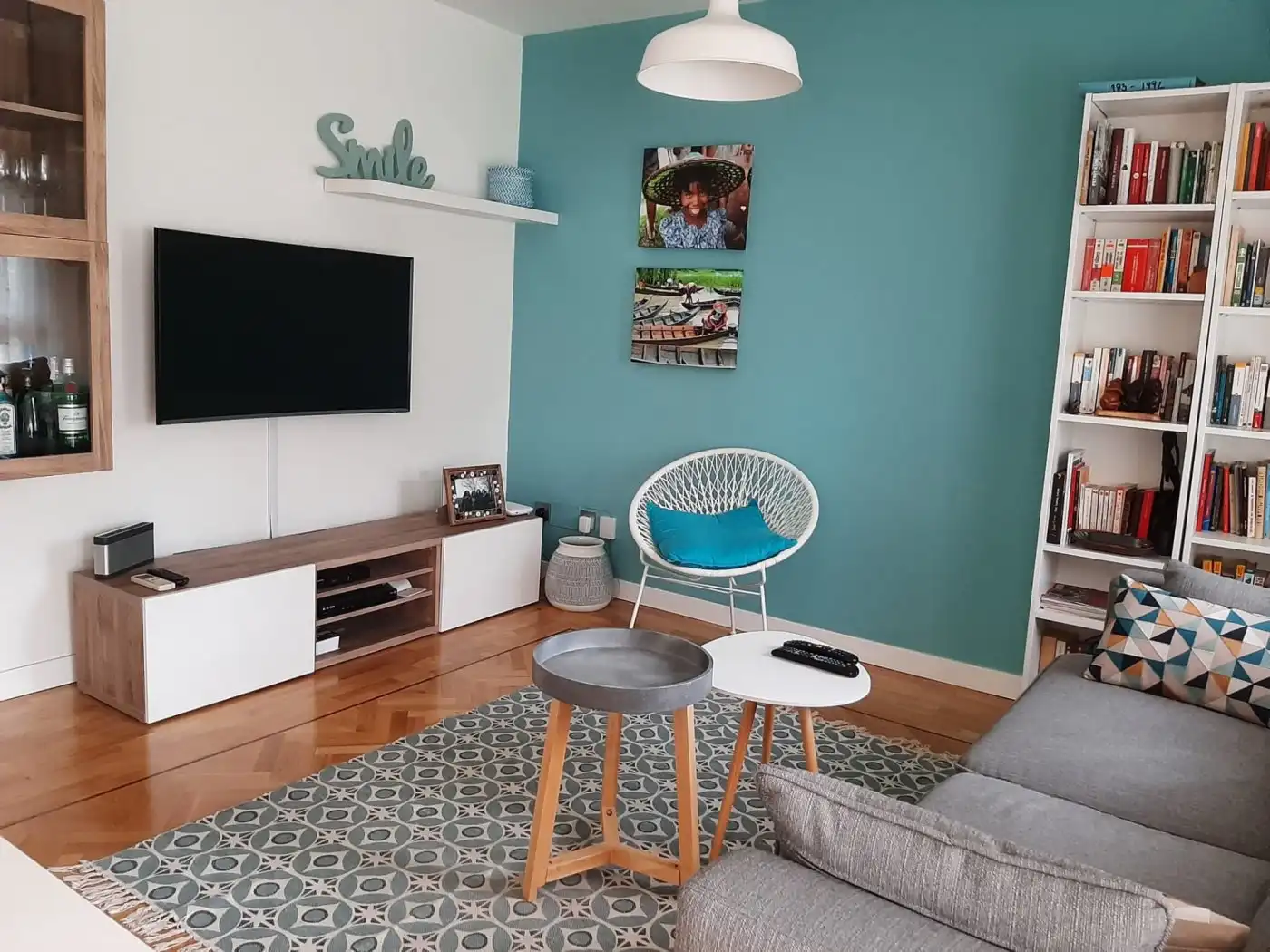 Sala d'estar de Pis de lloguer en  Madrid Capital amb Aire condicionat, Calefacció i Parquet