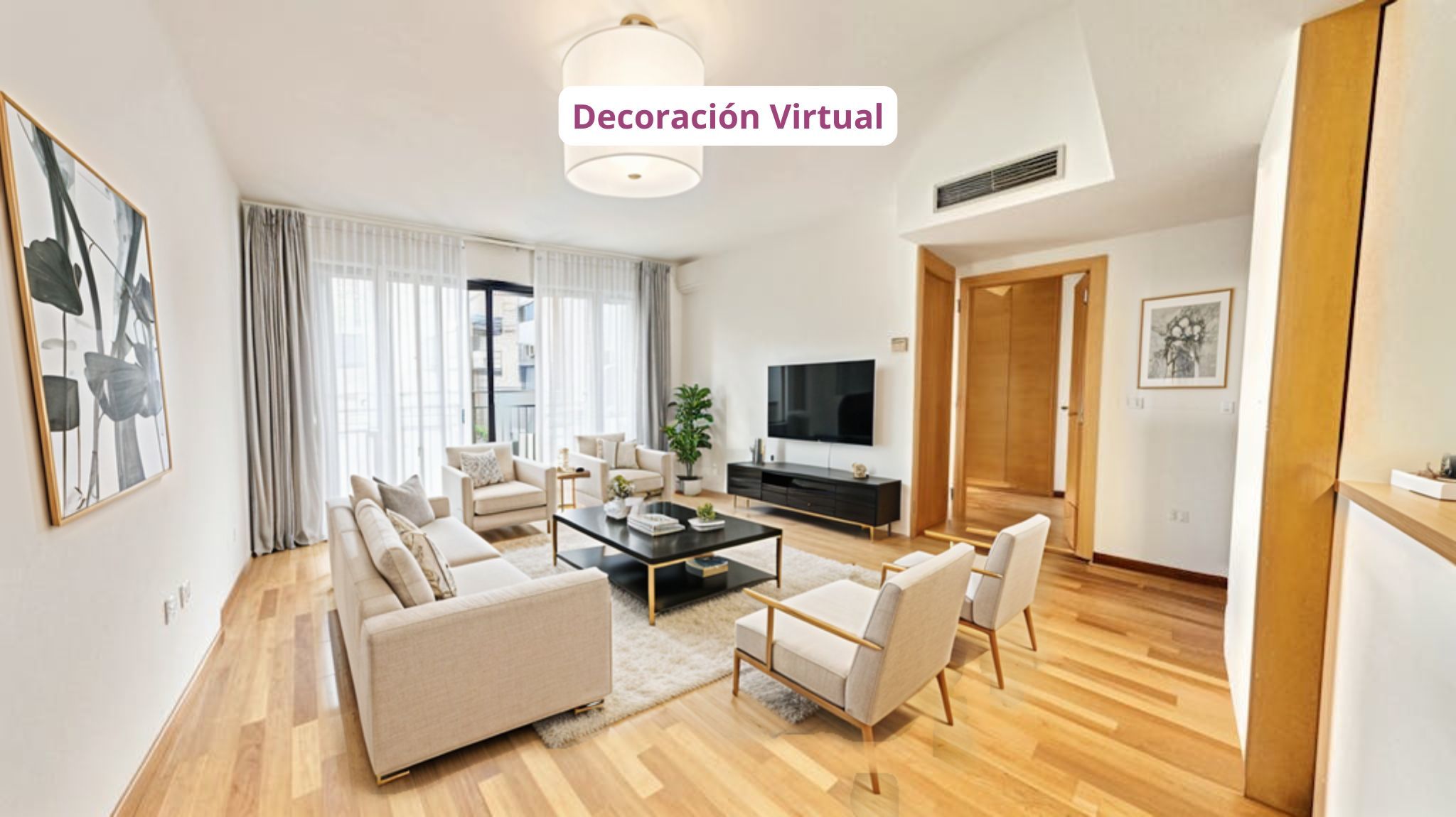 Living room of Flat for sale in  Valencia Capital  with Air Conditioner, Terrace and Swimming Pool