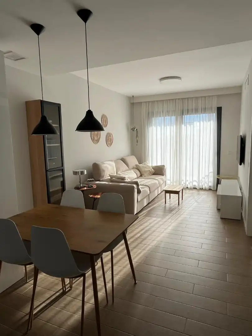 Living room of Flat for rent in Benalmádena  with Air Conditioner, Terrace and Furnished