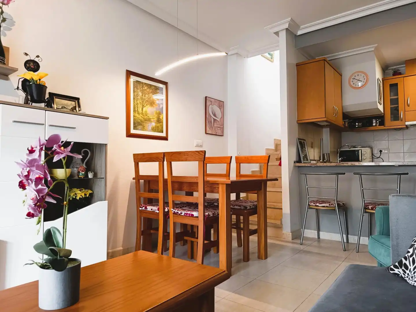 Esszimmer von Dachboden zum Verkauf in Orihuela mit Klimaanlage, Terrasse und Schwimmbad