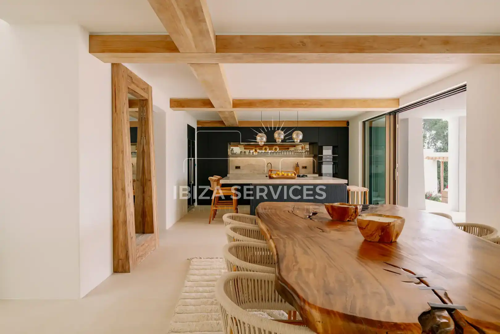 Esszimmer von Haus oder Chalet zum Verkauf in Santa Eulària des Riu mit Klimaanlage und Schwimmbad