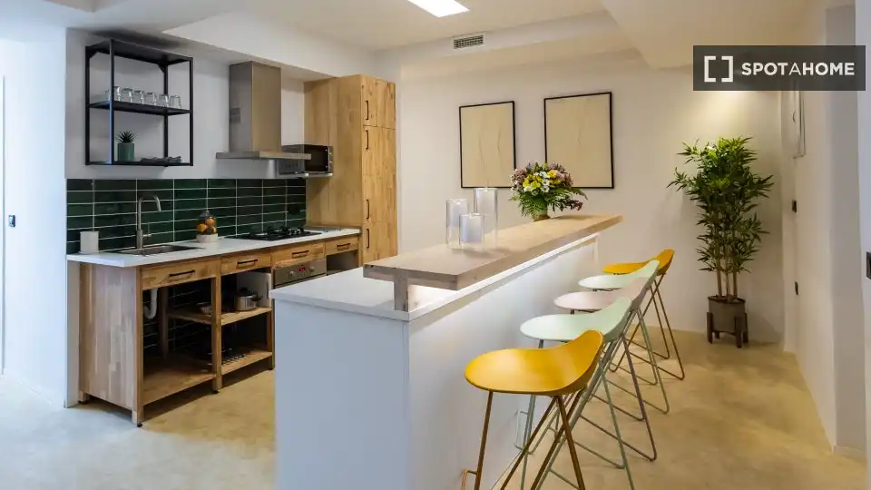 Cocina de Piso de alquiler en Valencia con Aire acondicionado, Calefacción y Amueblado