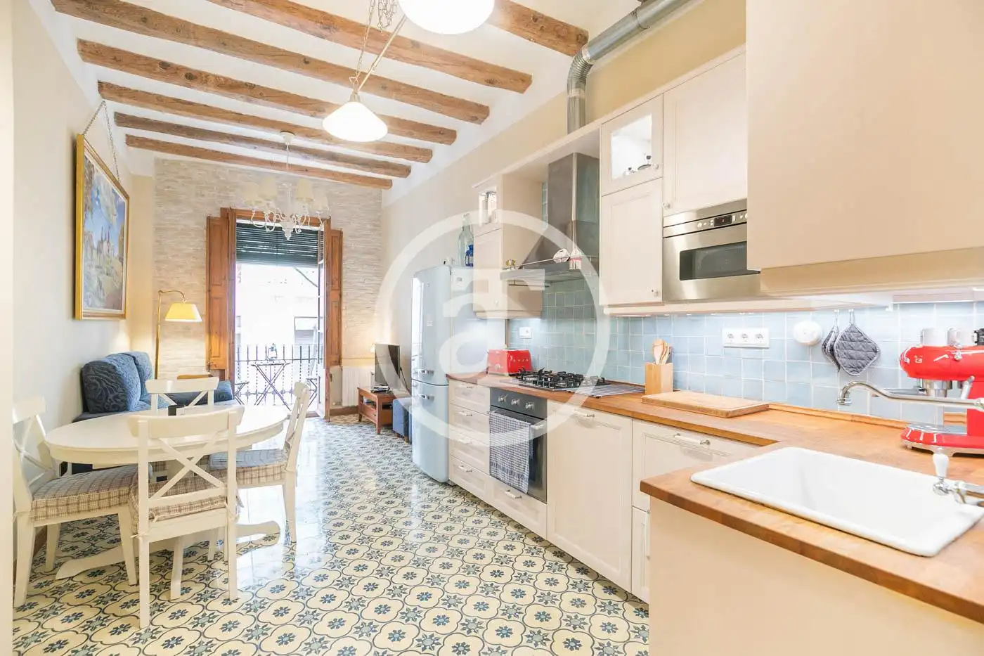 Kitchen of Flat for rent in  Barcelona Capital  with Air Conditioner, Heating and Furnished