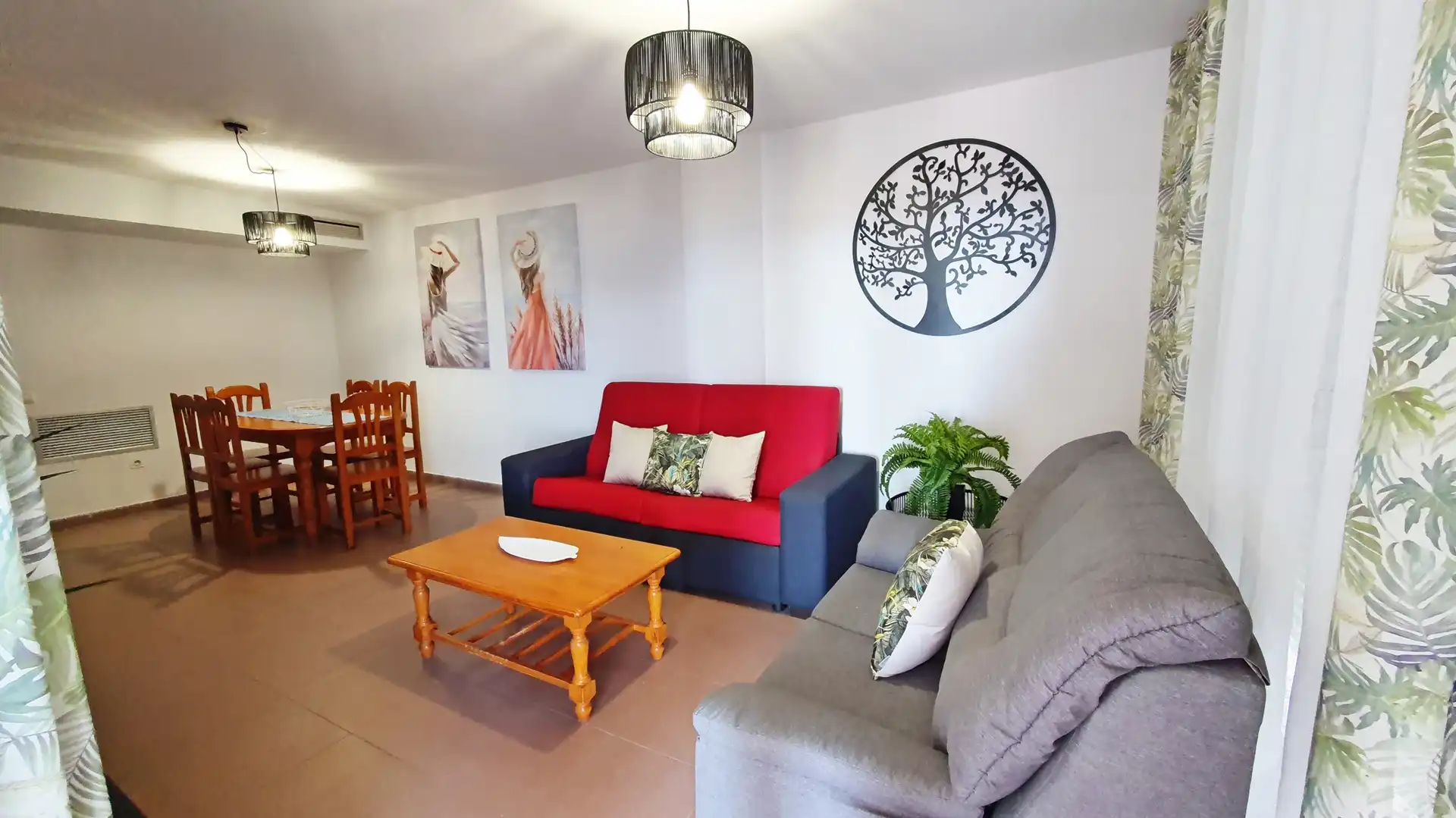 Wohnzimmer von Wohnungen zur Miete in Gandia mit Terrasse, Möbliert und Ofen