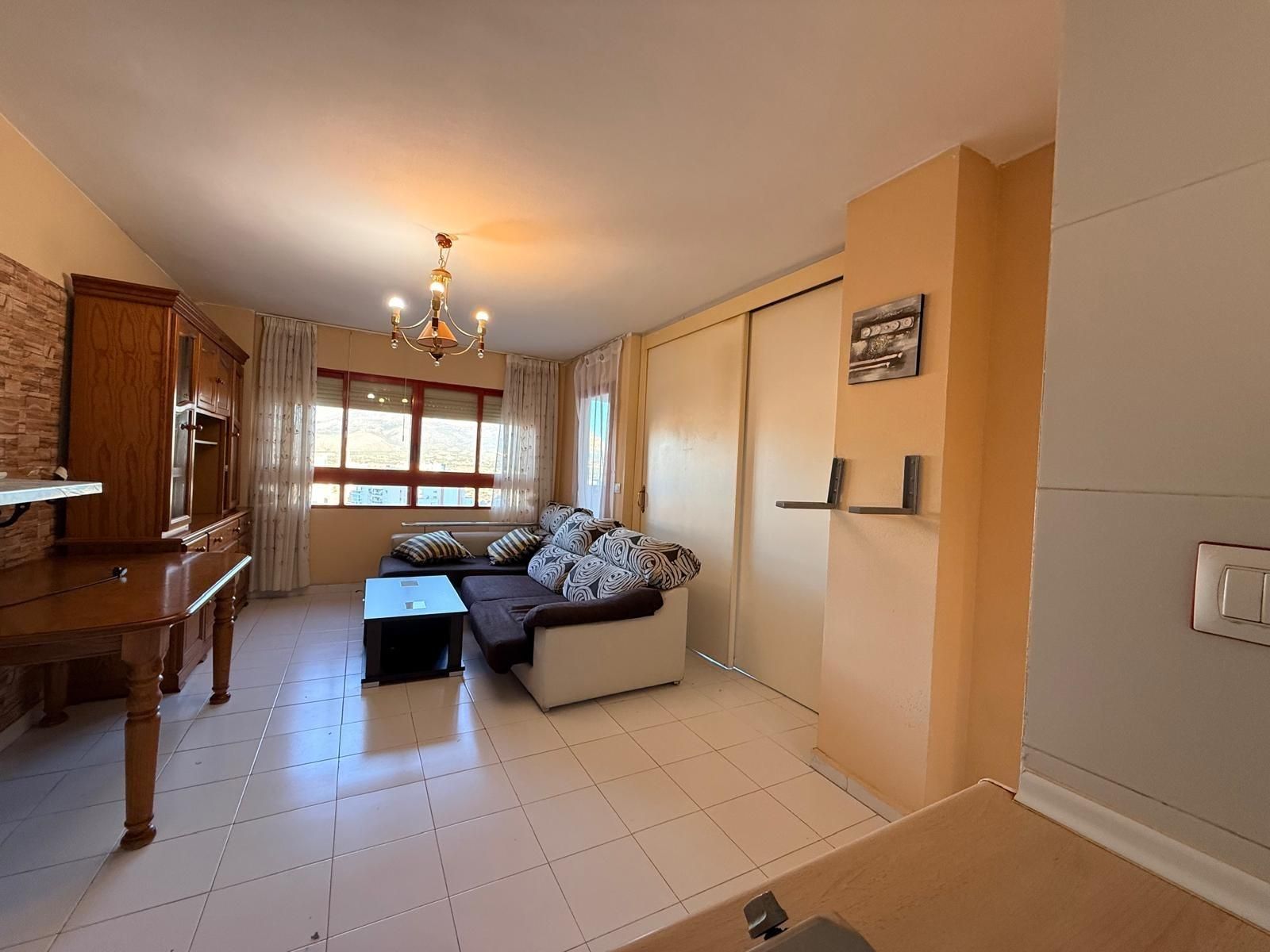 Sala d'estar de Apartament en venda en Benidorm amb Jardí privat, Terrassa i Moblat