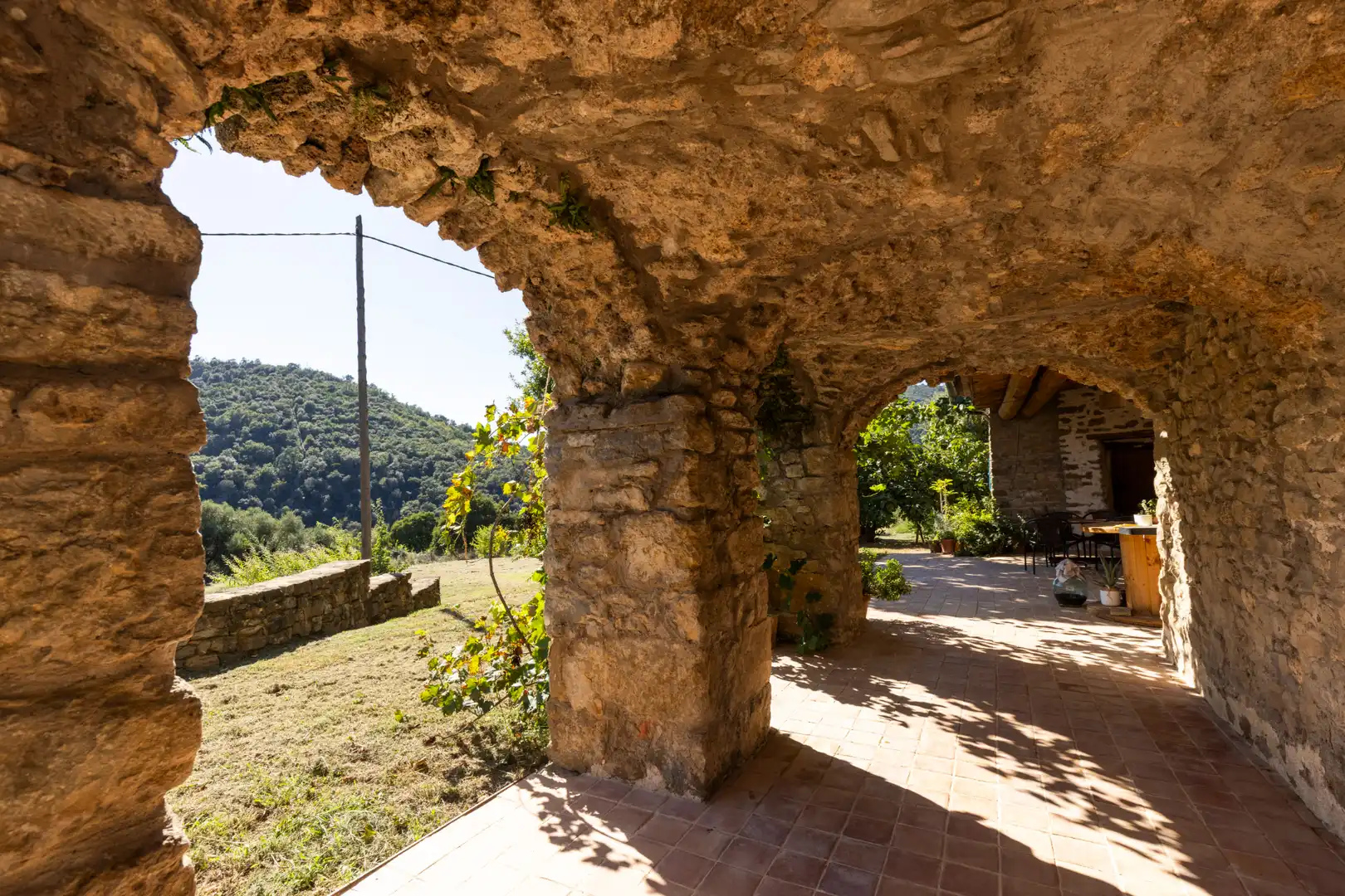 Terrasse von Country house zum Verkauf in Sant Martí de Llémena mit Klimaanlage, Heizung und Privatgarten