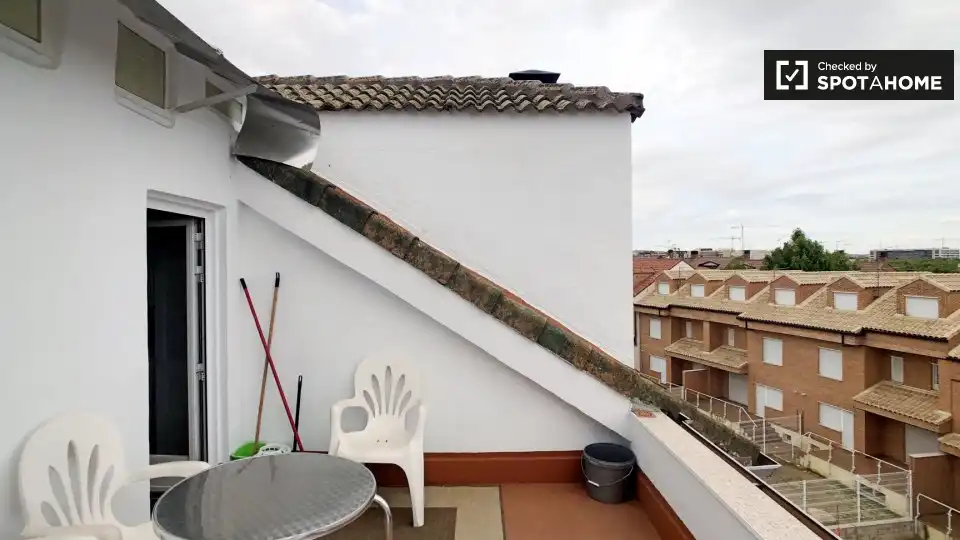 Terraza de Piso de alquiler en Leganés con Aire acondicionado, Calefacción y Amueblado