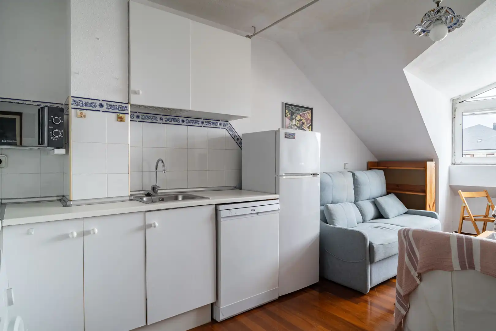 Küche von Wohnung zur Miete in Santander mit Heizung, Parkett und Möbliert